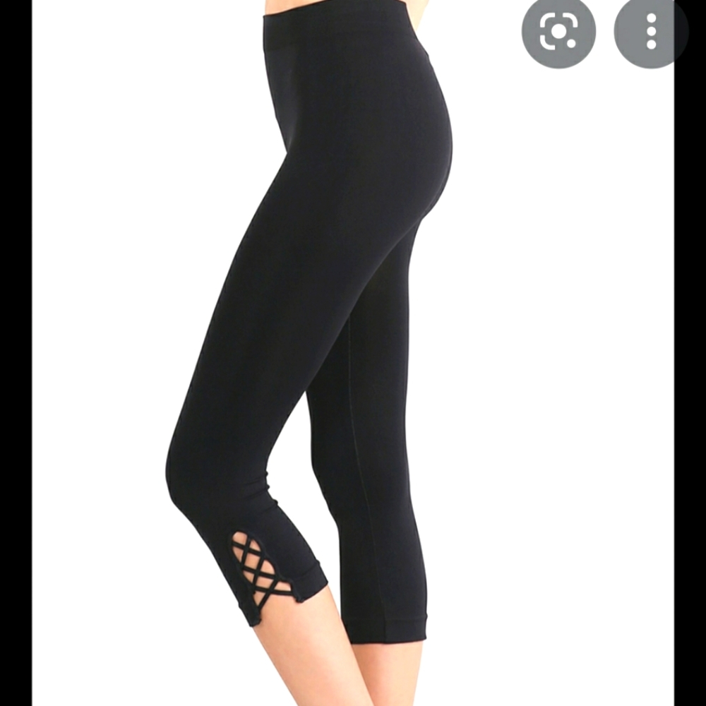 NikiBiki Black Capri One Size Fits 0-12 Leggings